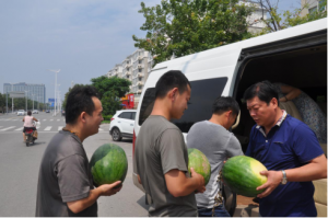 酷暑送清涼    情意潤心田